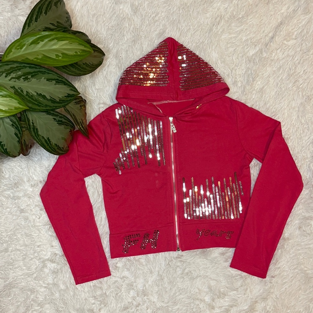 NWOT- Sequin Zip-up Hoodie ✨